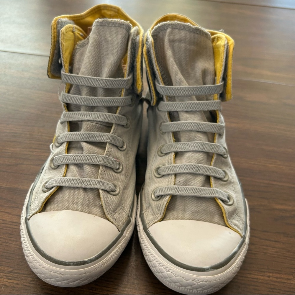 Converse‎ Gray and Yellow High-Top Sneakers Size 6.5 - Picture 14 of 16